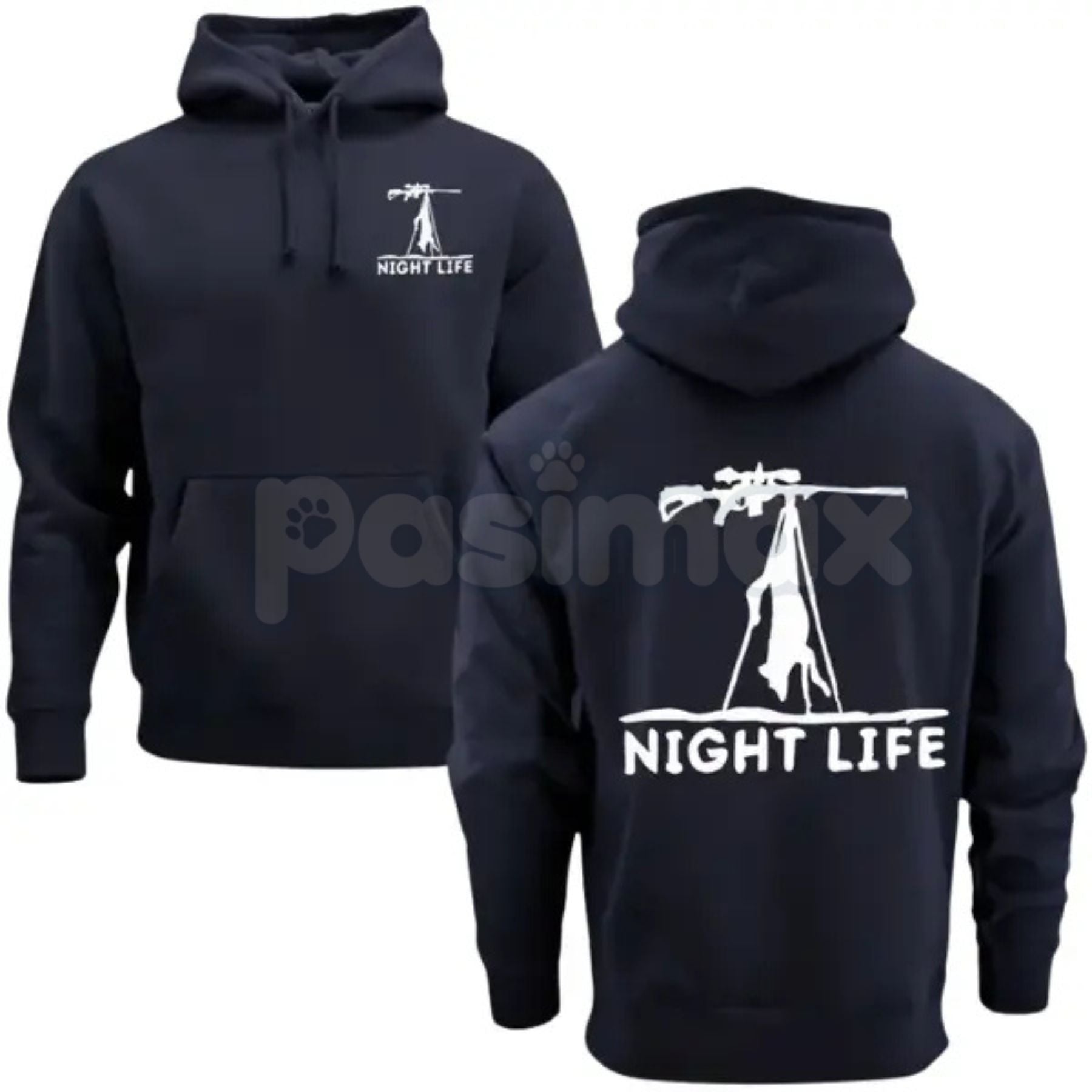 Coyote Night Life Hunting Hoodie – Predator Hunter Graphic Pullover, Night Vision & Thermal Hunting Gear, Men’s Rugged Outdoor Streetwear