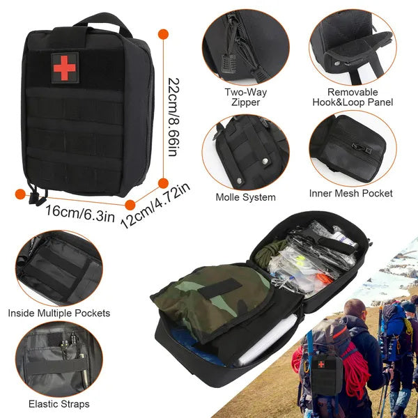 121Pcs Survival Kit for Outdoor Adventure - Professional Emergency Gear & Tactical First Aid Supplies for Camping, Hiking, and Hunting