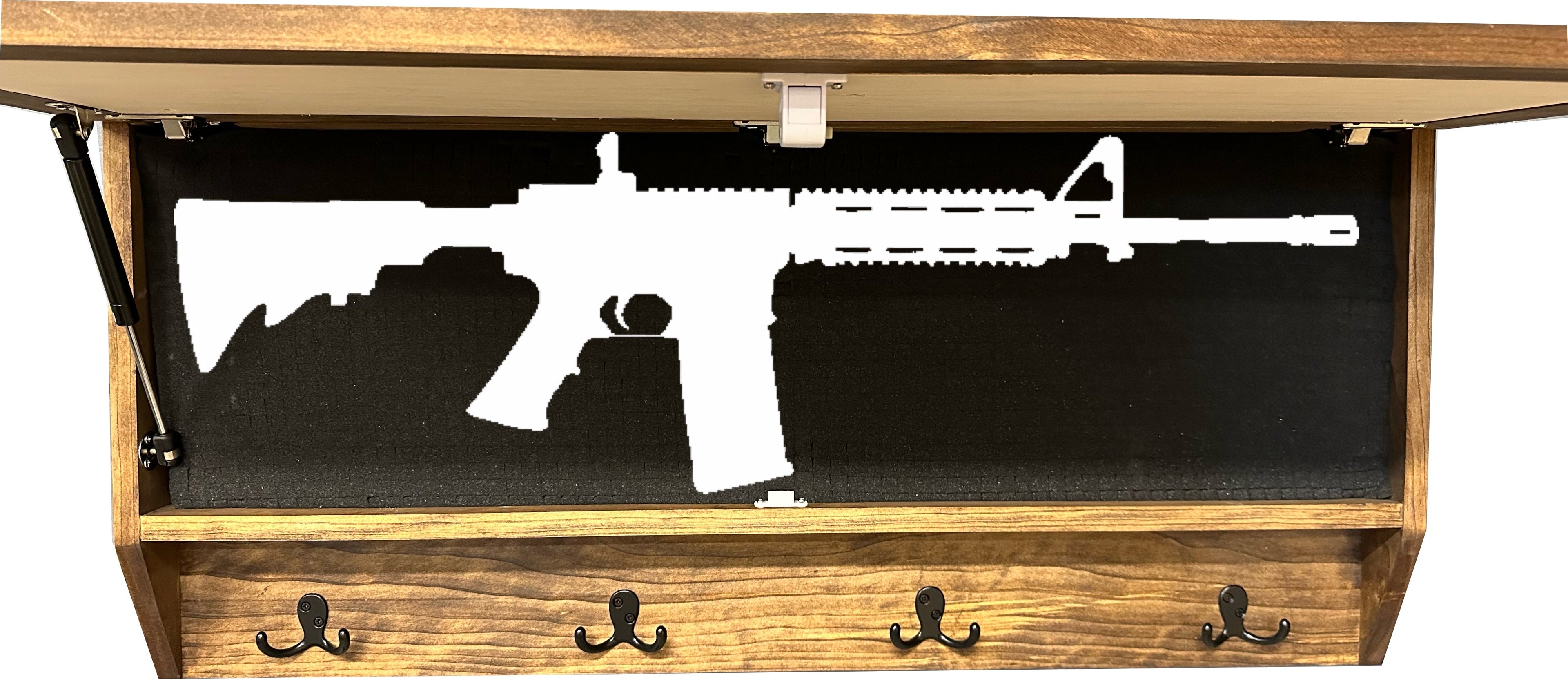 Moose Hunting Hidden Gun Storage Coat Rack Concealment Shelf with Hooks for Coats, Bags, & Hats