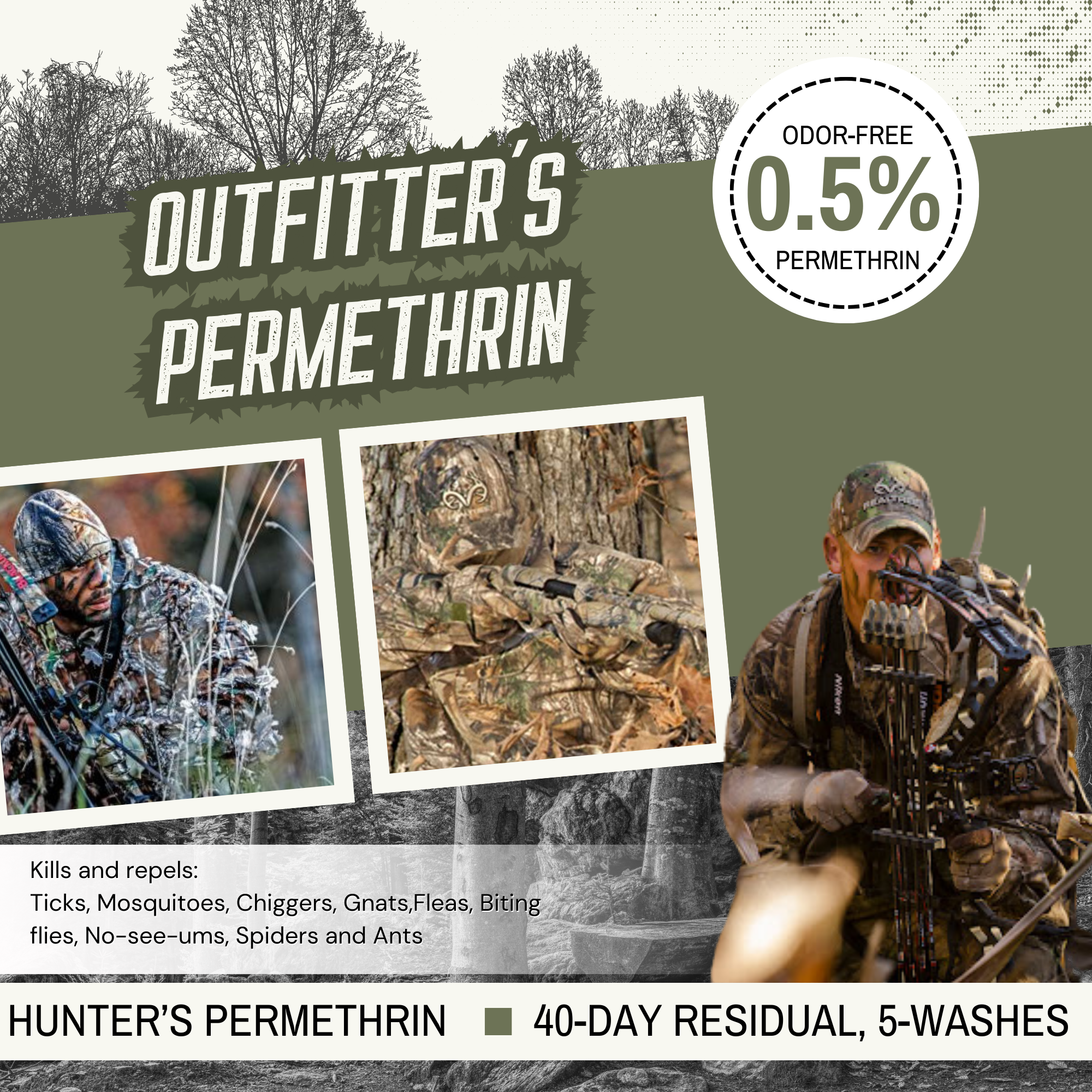 Realtree Outfitter's Permethrin Bundle, 32oz Spray + 32oz Refill