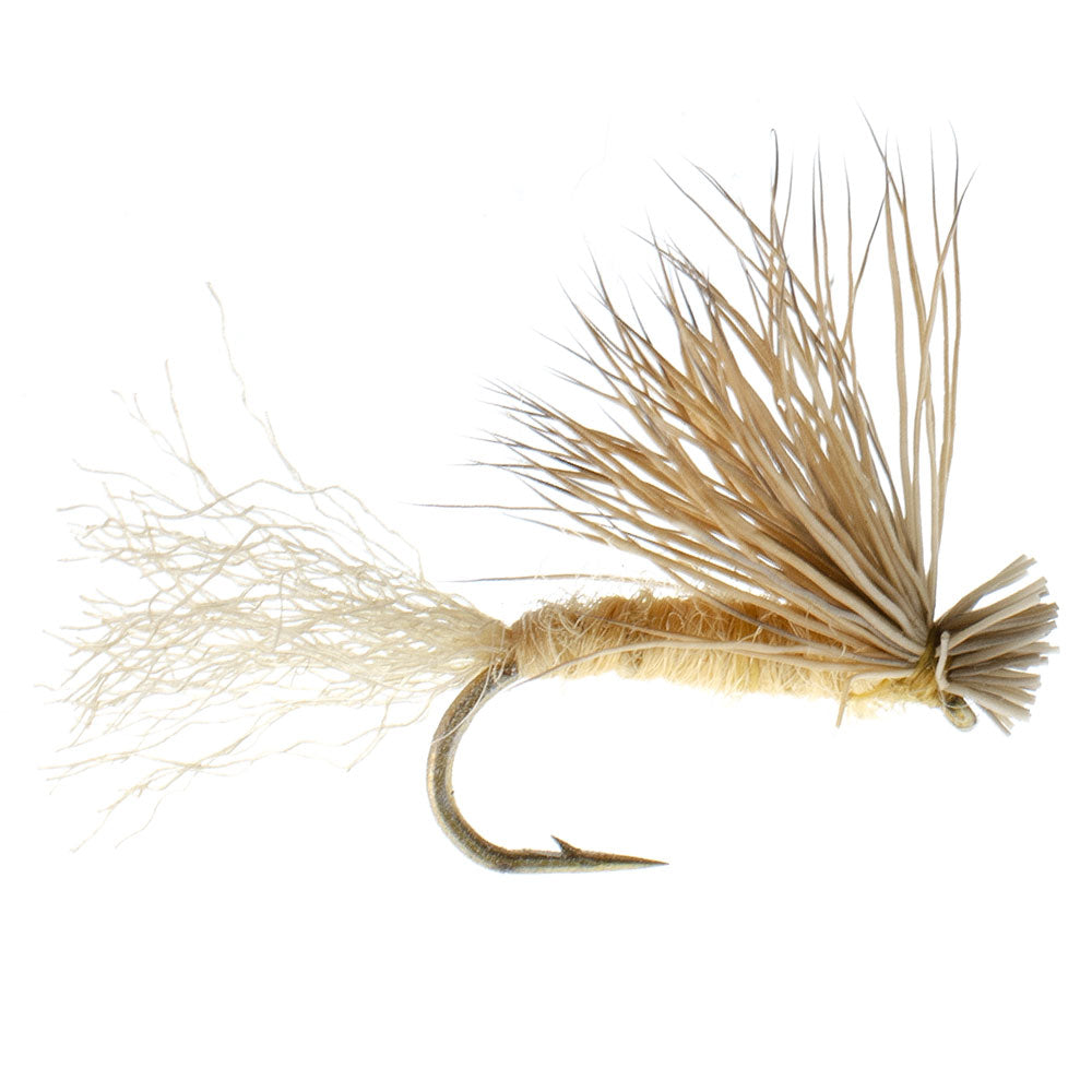 3 Pack Barbless Tan X Caddis Emerging Caddis Adult Fly - Size 14